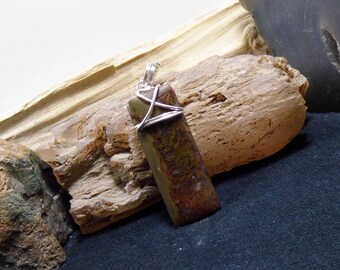Oregon Priday Moss Thunderegg Wire Wrapped Stone Pendant