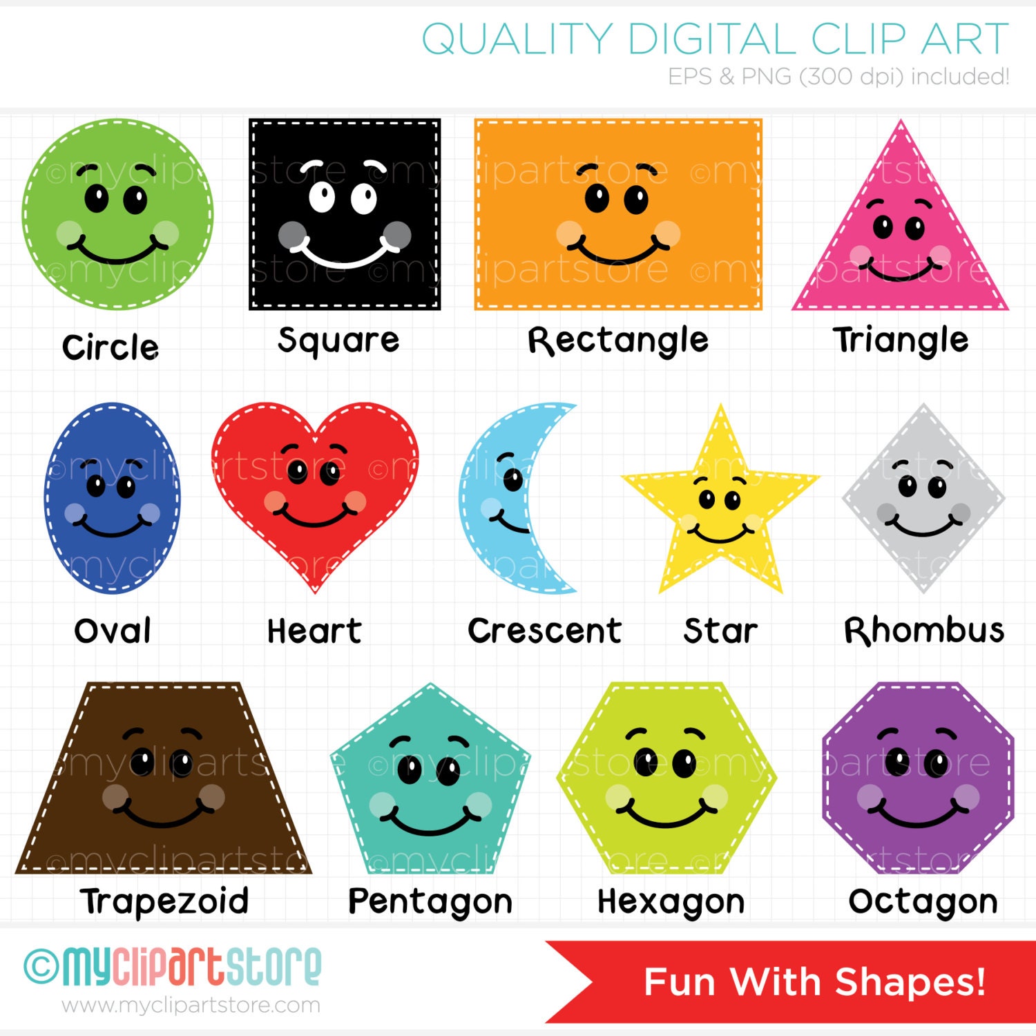 Clipart Fun With Shapes Educational / Teachers Digital