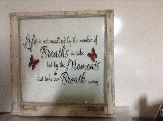 Decorative Windows with Sayings on Glass White Natural Finish