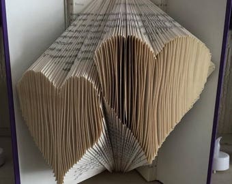 2 hearts Book Folding Template