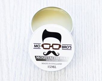 Mo Bro's Unscented Moustache Wax - 15ml - Made in the United Kingdom