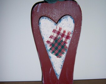Primitive Wooden Apple/Folk Art/Homespun/Apples/ Tole Painting/OOAK