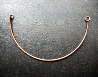 Antiqued Hammered Copper Neck Bar - 4.5 inches - 14 gauge