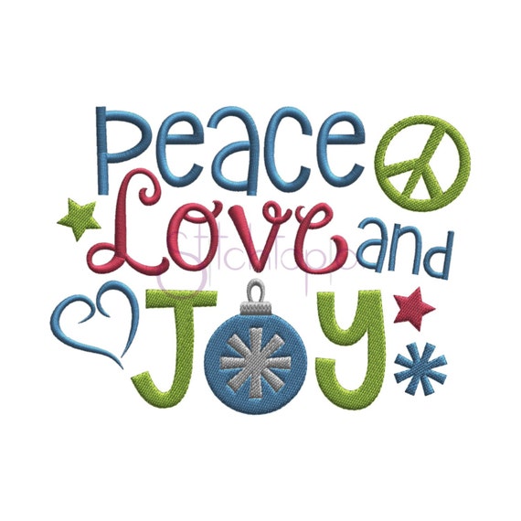 Peace Love Joy Embroidery Design Christmas Digital Machine