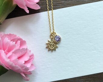 Rapunzel necklace, Tangled inspired necklace, disney bound jewelry, birthday gift