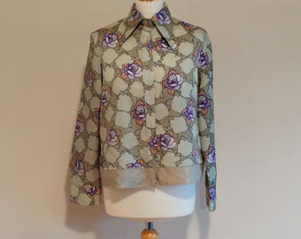Vintage 1960/70s Mamut Pastel Floral Cropped Shirt