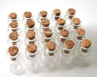 20 Pcs 16x24mm 1.5ml Wish Bottles Tiny Clear Cork Glass Bottles Vials/christmas bottle/spice jar/wedding bottle/decor bottle/herb bottles