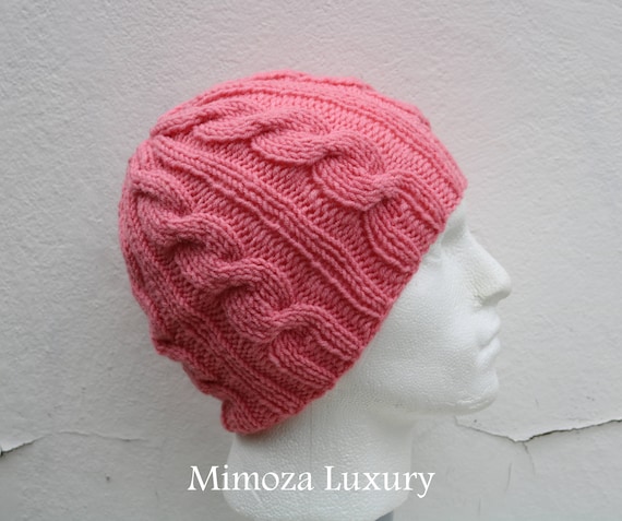Peach Men's Beanie hat, Hand Knitted Hat in peach beanie hat, knitted cap, knitted men's, women's beanie hat, winter beanie, peach ski hat