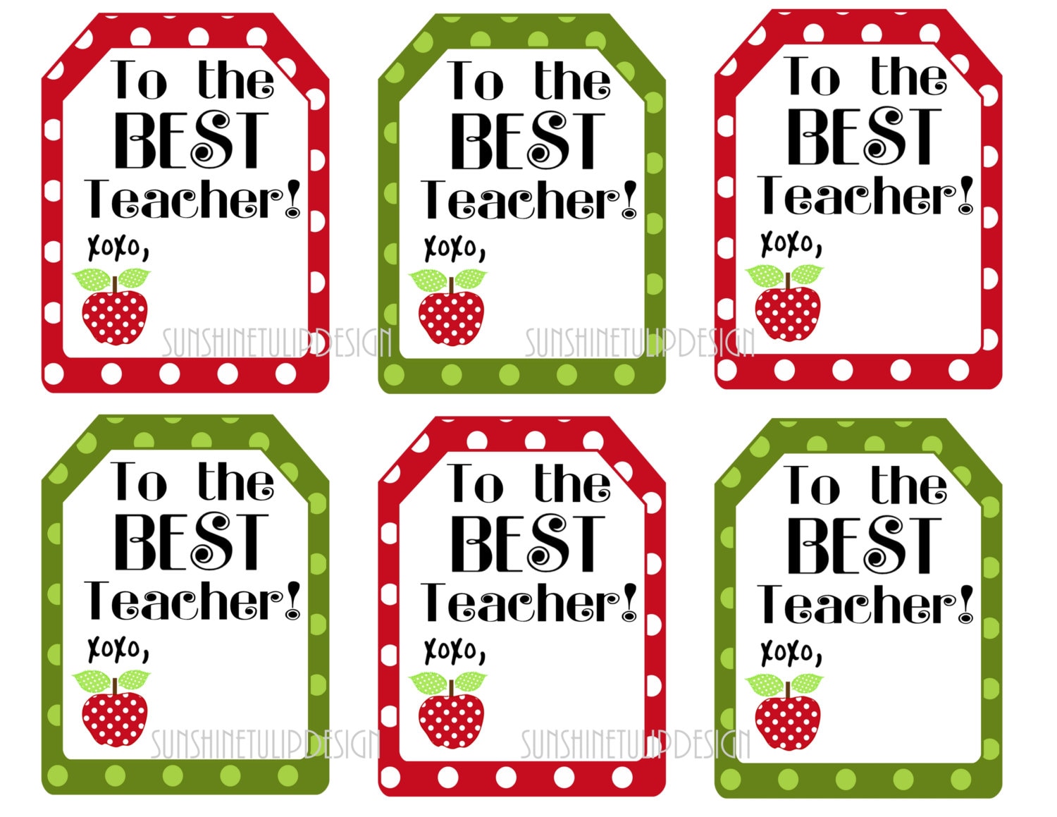 Teacher Appreciation Printable tags Printable The BEST