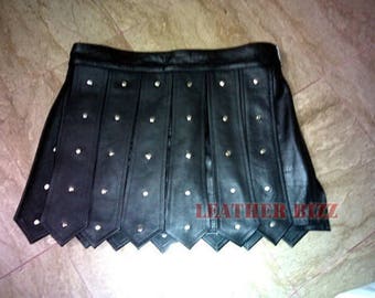Real Cow Leather Gladioter Roman Kilt club wear