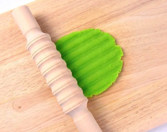 Wooden rolling pin / Dough Tool - Textured Rolling Pin