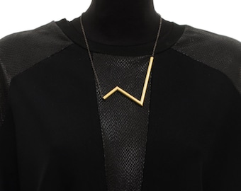 Bib Necklace Minimalist Statement Necklace For Her Gold Collar Necklace Geometric NecklaceBib Statement Necklaces For Women