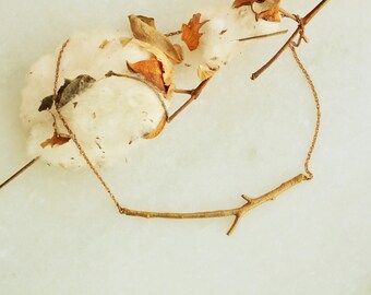 Bronze twig necklace