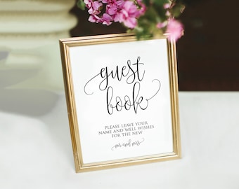 Printable Guest Book Sign|Wedding Sign|Wedding Decor |Printable Guest Book Sign Template|Editable Wedding Guestbook Sign|Please Sign|PDF