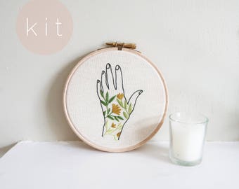KIT - Grow Wild Embroidery Kit - DIY Embroidery Kit with Pattern