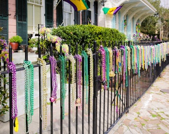 Mardi Gras New Orleans Garden District Beads Greeting Cards
