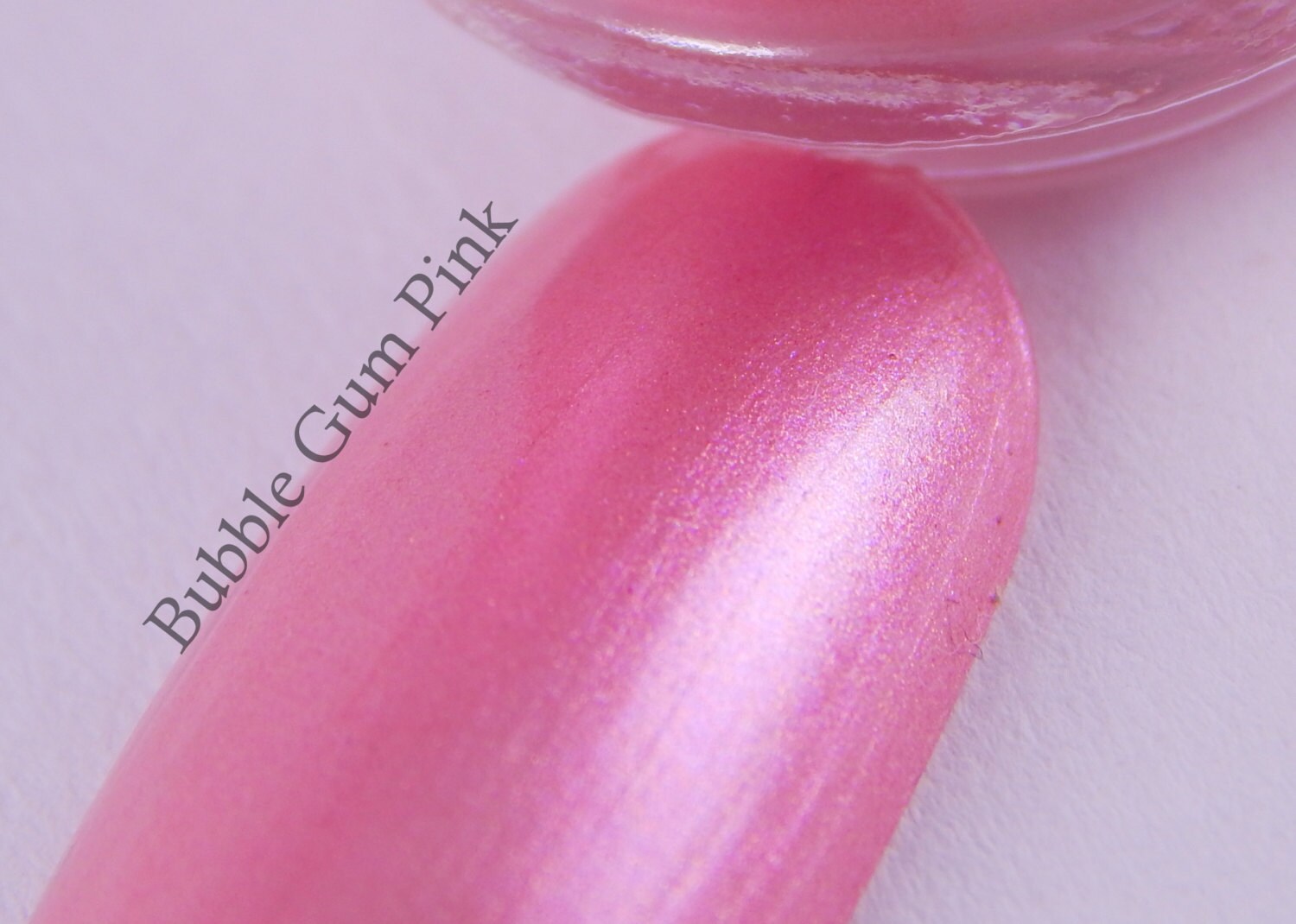 Bubble Gum Pink Shimmer Nail Polish Bubble Gum Nail