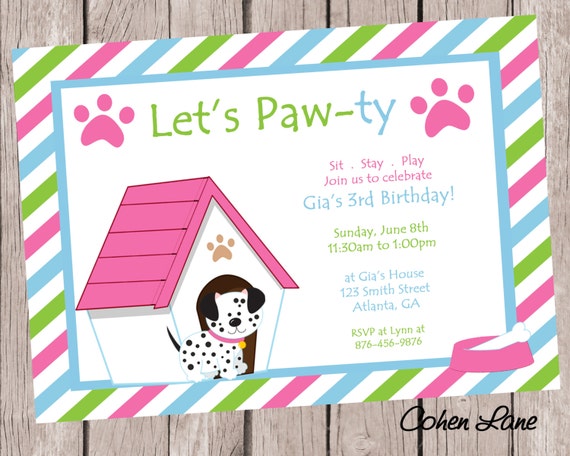 Party Pups Invitations 3