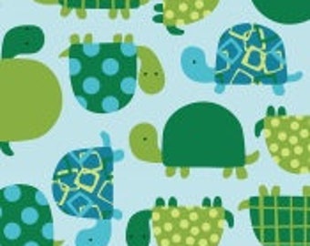 Fleece,Turtle on light blue,Baums textile 60" wide