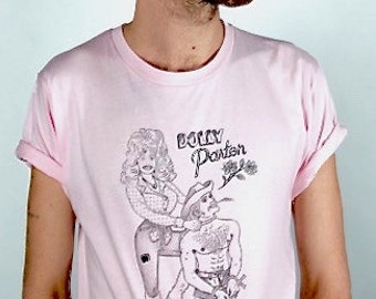 Dolly Parton Hand Screen-Printed T-shirt