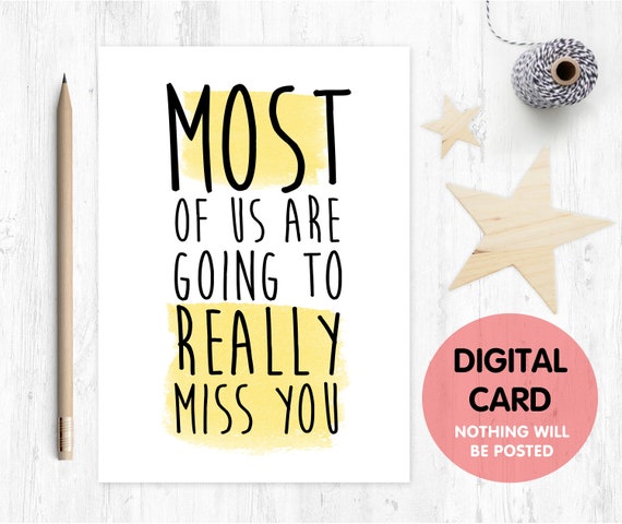 PRINTABLE funny leaving card printable funny retirement card most of us are going to miss you card instant download love paper rainbow