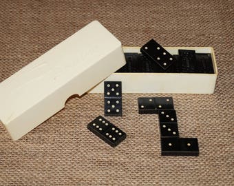 Dominoes Tile games Domino USSR board game Soviet toy USSR USSR game Domino set Vintage domino Family game Table toy Soviet era game