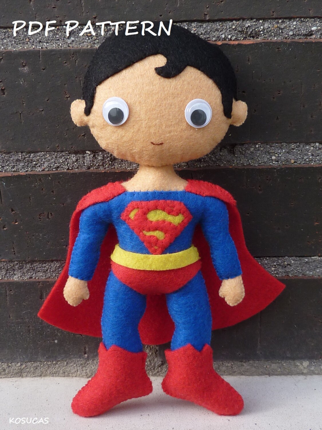 PDF pattern to make a felt Superman.
