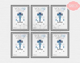 R2D2 Valentines - Star Wars Valentine Cards - Instant Download
