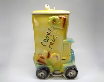 Vintage American Bisque Cookie Truck 744 USA - Vintage Cookie Jar American Bisque Cookie truck