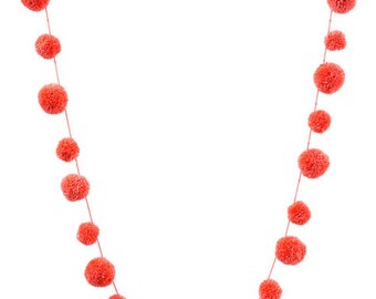 Fluffy coral pompom garland