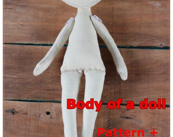 PDF Tutorial Textile Doll 25сm / 9in Doll body Cloth Doll Pattern PDF Sewing Tutorial Soft Doll Pattern Sewing tutorial Pattern doll