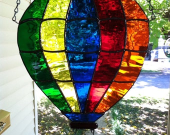 Stained Glass Window Hot Air Balloon Suncatcher