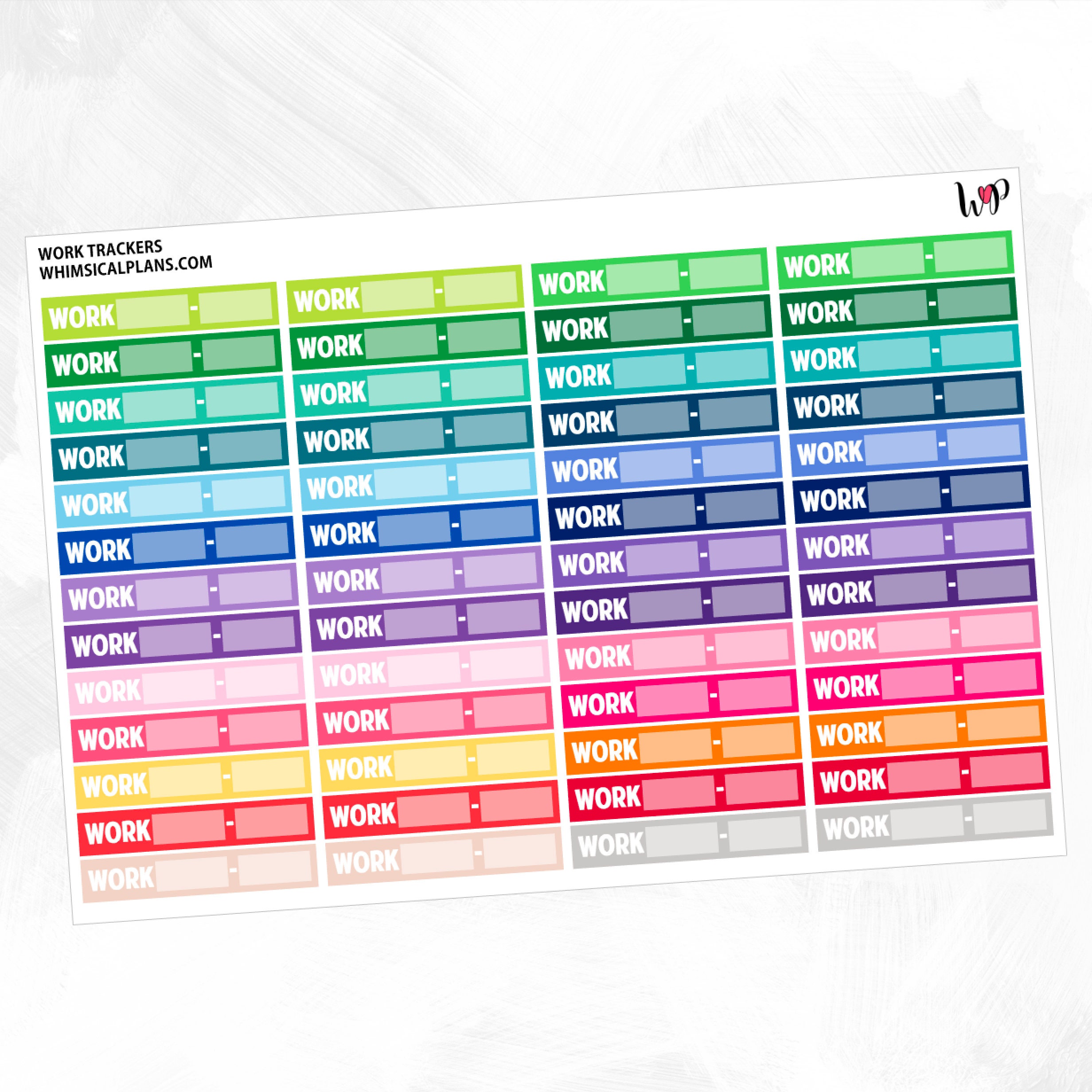 work trackers spring multicolor matte glossy planner