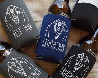 IMPERFECT Groomsmen Wedding Favors, Can Cooler Gifts, Groomsman Gift, Beverage Insulators, Wedding Party Gifts - See additional photos