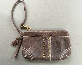 Vintage COACH Genuine Leather Brown Wristlet