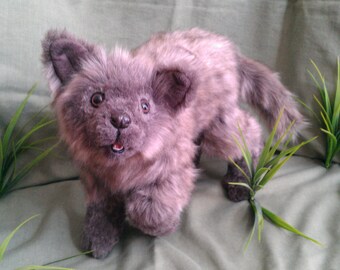 SOLD Koda the wolf pup poseable art doll (AVAILABLEmade to order)