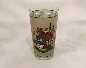 Vintage Kentucky Derby glass cup - 1987