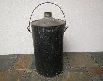 vintage Black Kerosene Tank , Fuel can , 2 gallon tank, kerosene can