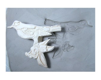 pottery stamps,ceramic stamps, Clay stamps, polymer clay stamps, metal clay tools, pottery tools, bird stamp - (# 260 )