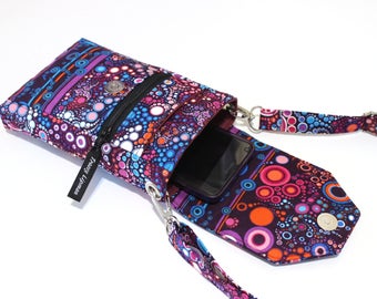 Cell phone purse - small crossbody bag - cell phone wallet - crossbody iphone purse - purple smartphone purse - cell phone pouch - phone bag