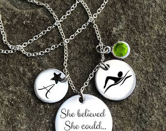 Swim Necklace, Swimmer Necklace, Swimming Necklace, Swim Charm Necklace, Girls Swim Gift, Girl Swimmer Gift, Swim Gift for Girl