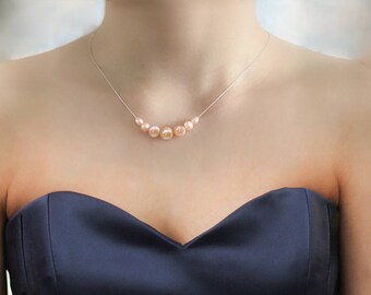 AAA+ Pearls, Freshwater Pearl Necklace, Anniversary gift, Bridesmaid Gifts, Birthday Gift. Christmas gift, wedding jewelry, Pink Pearl