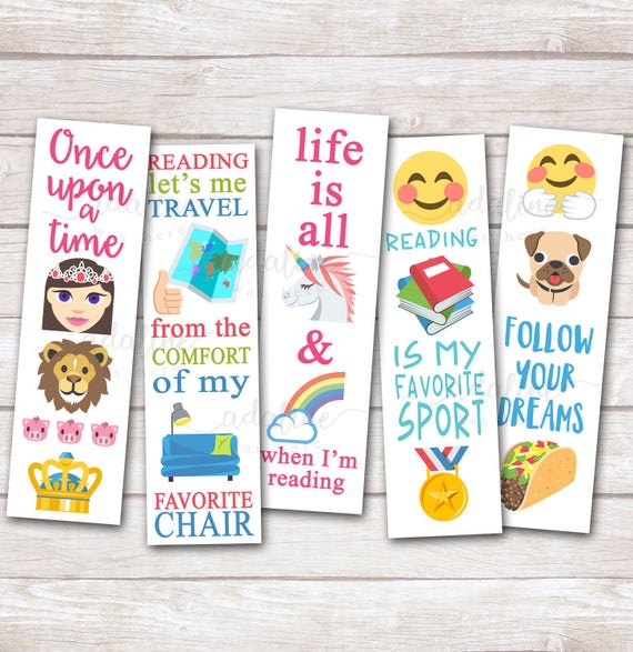 printable bookmarks emoji bookmarks emoji party favors