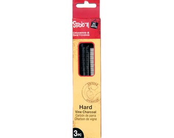 Darice Studio 71 Vine Charcoal, Thin, Hard, Willow Wood, 3 Pieces per Pack