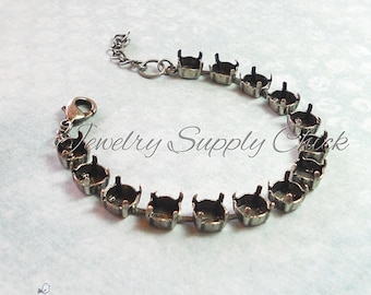 39ss 8.5mm Antique Silver empty cup chain bracelet