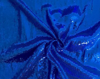 All-Over Micro Sequins Starlight Fabric on Stretch Mesh Fabric 54" wide sold BTY Royal Blue