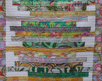 Kaffe Fassett Colorful Modern Patchwork Baby Quilt/ Crib Quilt/ Lap Quilt/ / Playmat/ Gender Neutral/ Nursery Bedding