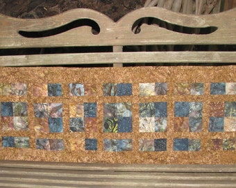 Quilts for Sale - Table Runner - Brown and Blue Batik Runner