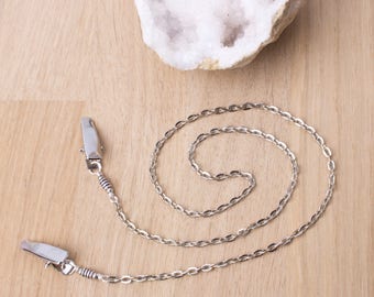 Napkin chain - cable chain napkin clips | plain napkin cord | silver serviette holder | napkin neck chain | Foodie | Dining | Gift for dad