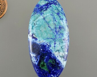 Blue Bird Azurite Cabochon, Blue Bird Azurite Cab, Designer Blue Bird Cab, Pendant Cab, Gift Cab, C2999, Hand Cut by 49erMinerals